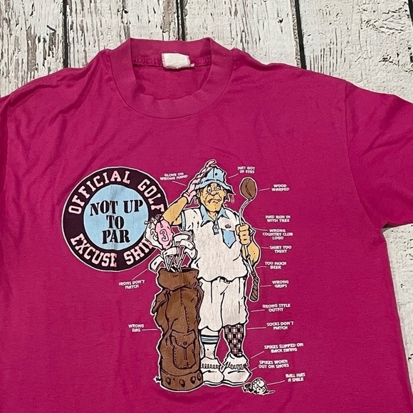 Vintage Official Golf Excuse Funny Humor 1980s Crewneck Tee Top Tshirt - Picture 2 of 12